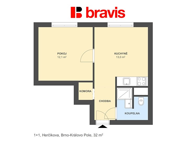 Pronájem bytu 1+1 32 m² - foto 5