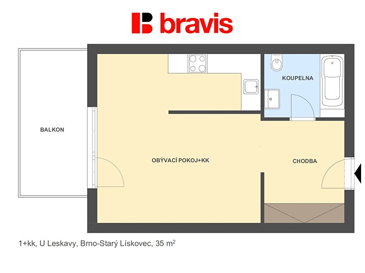 Pronájem bytu 1+kk 35 m² - foto 5