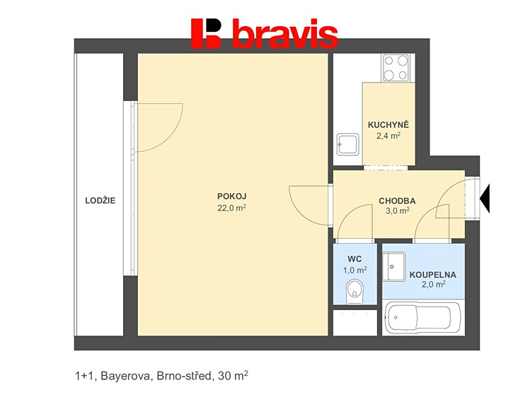 Pronájem bytu 1+1 30 m² - foto 5