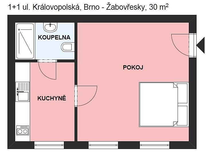 Pronájem bytu 1+1 30 m² - foto 5