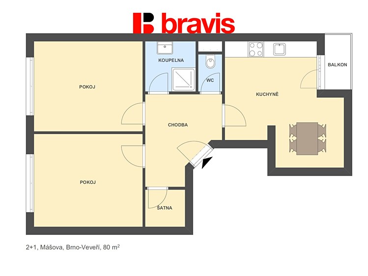 Pronájem bytu 2+1 75 m² - foto 5