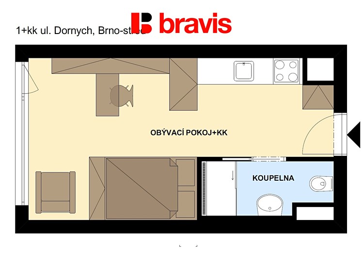 Pronájem bytu 1+kk 24 m² - foto 5
