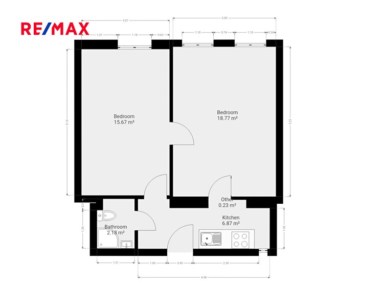 Pronájem bytu 2+1 43 m² - foto 4