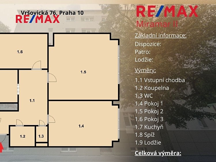 Pronájem bytu 3+1 80 m² - foto 1