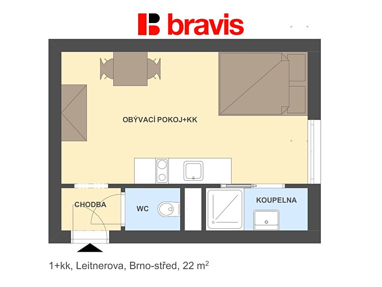 Pronájem bytu 1+kk 22 m² - foto 8