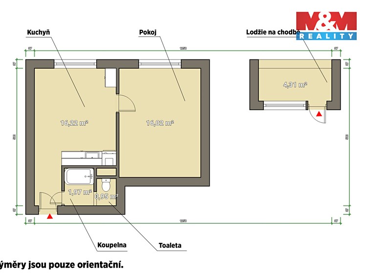 Pronájem bytu 1+1 35 m² - foto 4