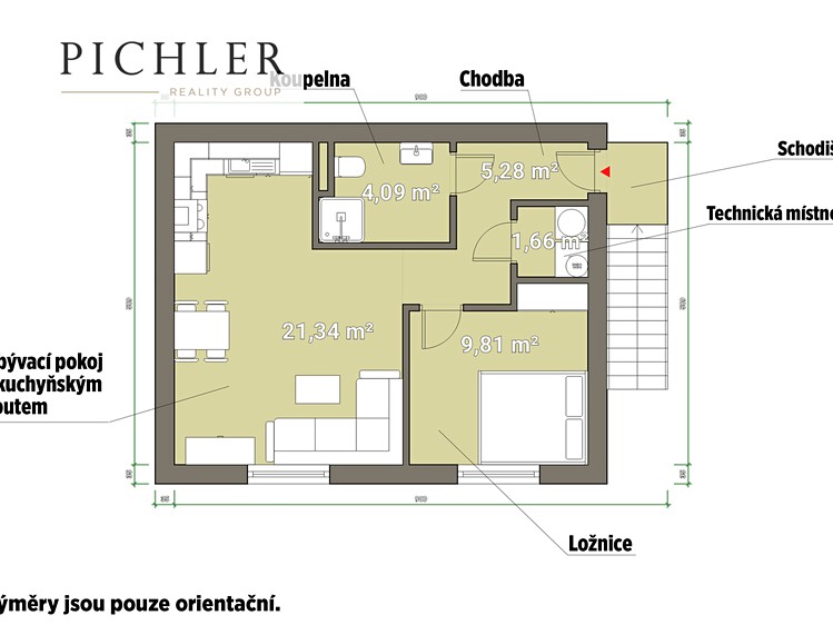 Pronájem bytu 2+kk 41 m² (Jednopodlažní) - foto 3