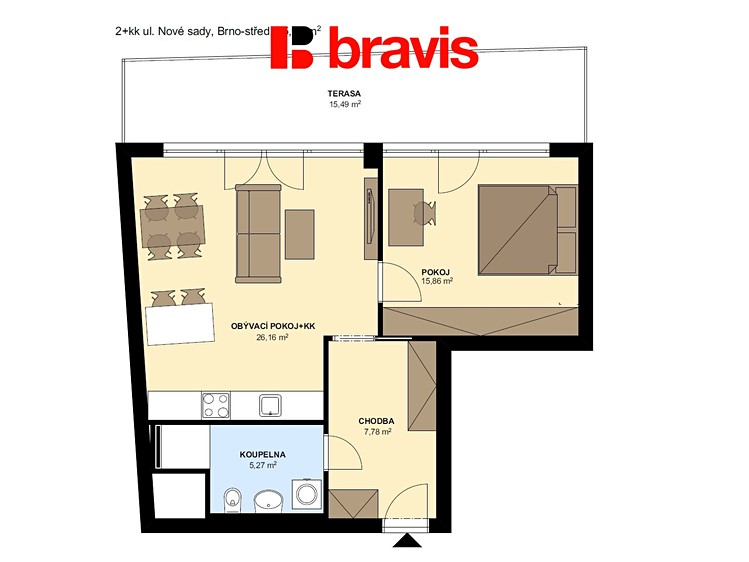 Pronájem bytu 2+kk 55 m² - foto 5