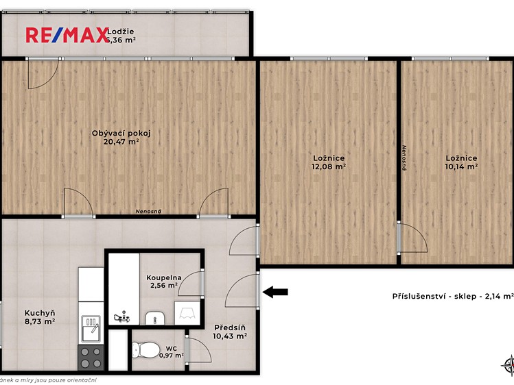 Pronájem bytu 3+1 67 m² - foto 4