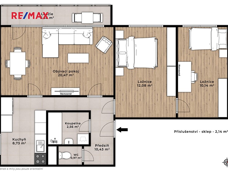 Pronájem bytu 3+1 67 m² - foto 5