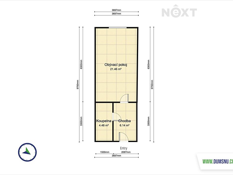 Pronájem bytu 1+kk 36 m² (Jednopodlažní) - foto 8