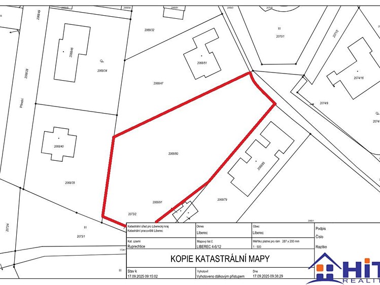 Prodej stavebního pozemku 1 866 m² - foto 3