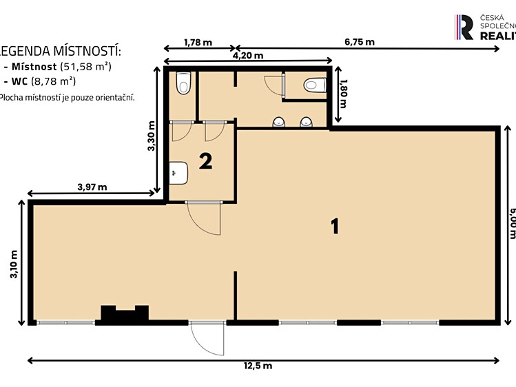 Pronájem kanceláře 60 m² - foto 7