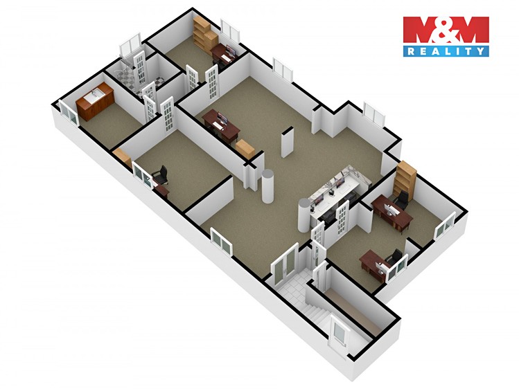 Pronájem kanceláře 140 m² - foto 7
