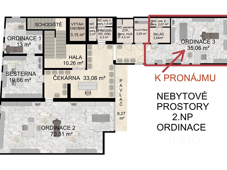 Pronájem ordinace 41 m² - foto 1