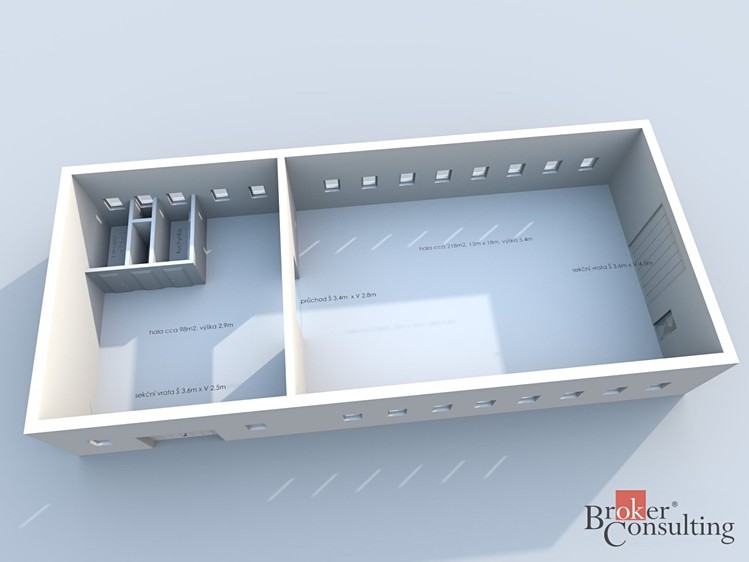 Pronájem výrobní haly, prostoru 330 m² - foto 2