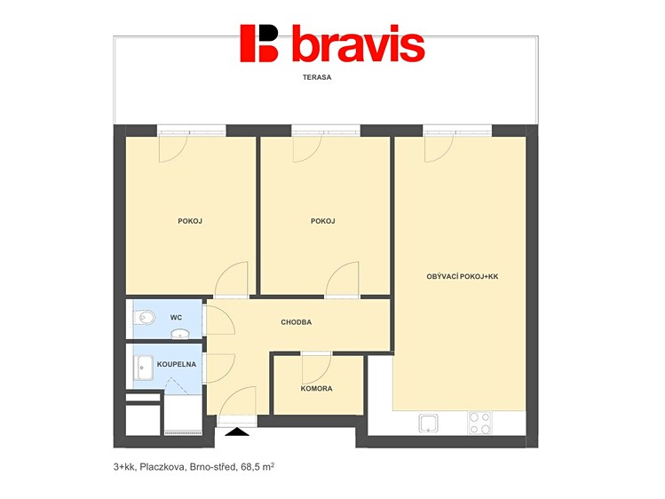 Prodej bytu 3+kk 69 m² (Jednopodlažní) - foto 5