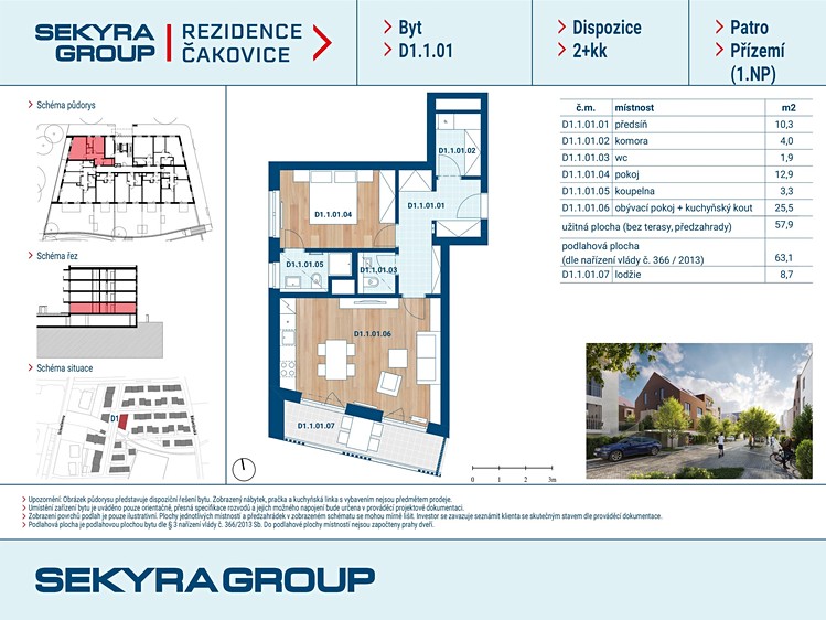 Prodej bytu 2+kk 58 m² - foto 2