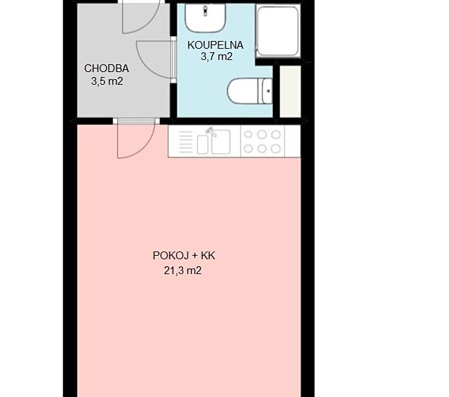 Pronájem bytu 1+kk 28 m² - foto 3