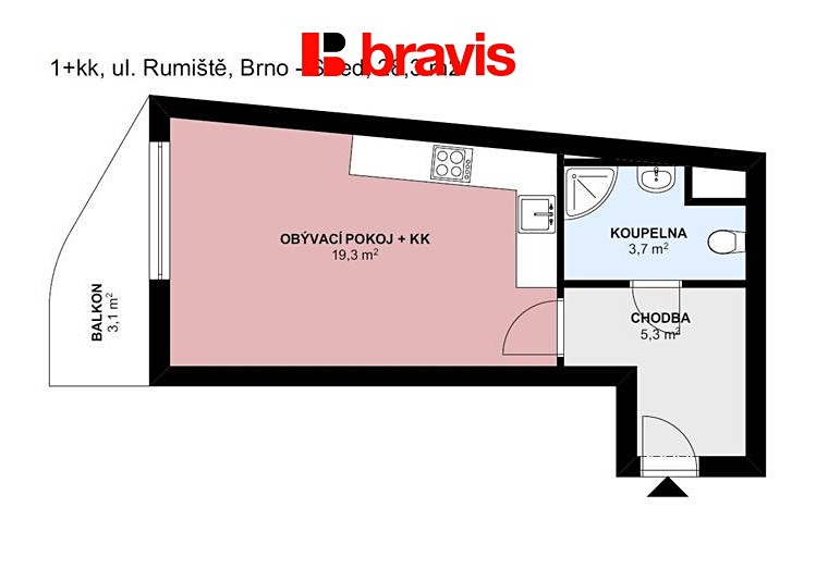 Pronájem bytu 1+kk 31 m² - foto 5