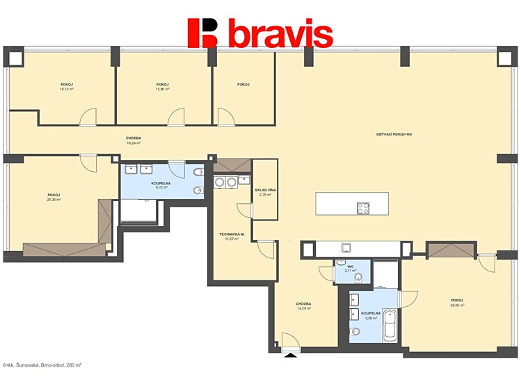 Pronájem kanceláře 280 m² - foto 5