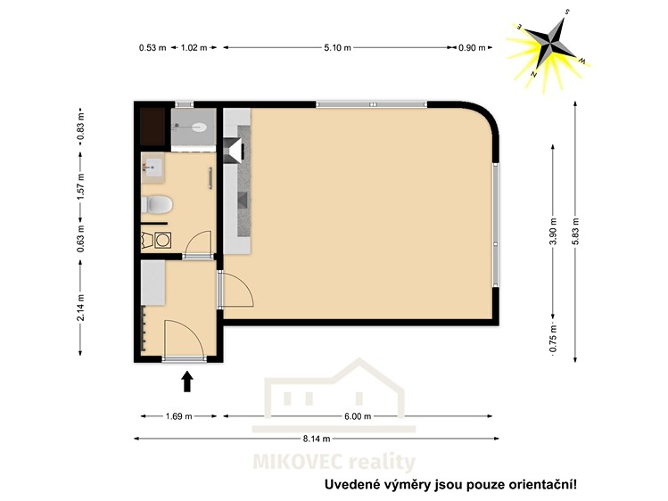 Pronájem bytu 1+kk 39 m² - foto 3
