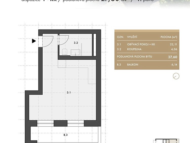 Prodej bytu 1+kk 28 m² - foto 6