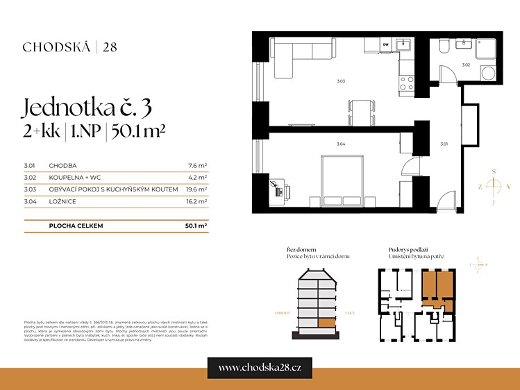 Prodej bytu 2+kk 50 m² - foto 3