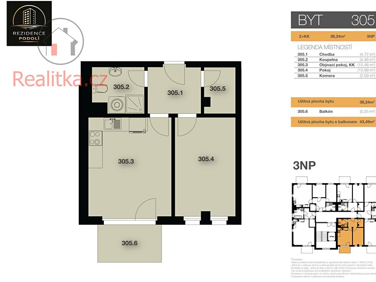 Prodej bytu 2+kk 38 m² - foto 3