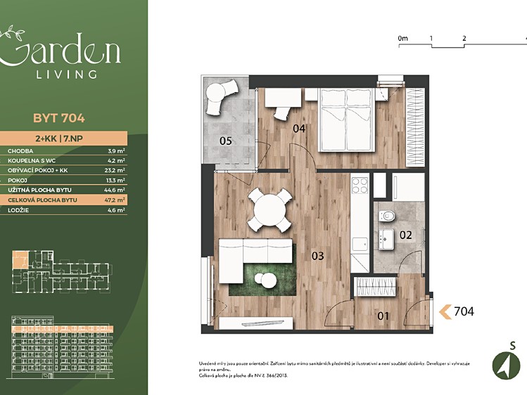 Prodej bytu 2+kk 47 m² - foto 3