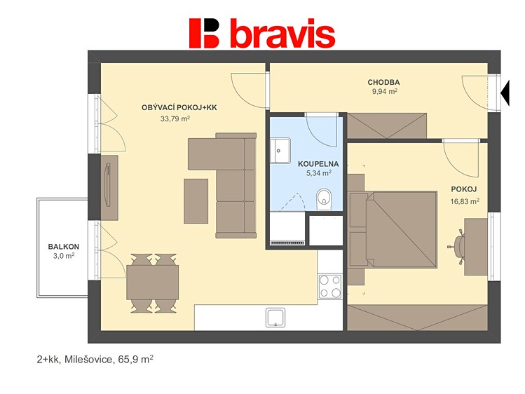 Prodej bytu 2+kk 66 m² - foto 5