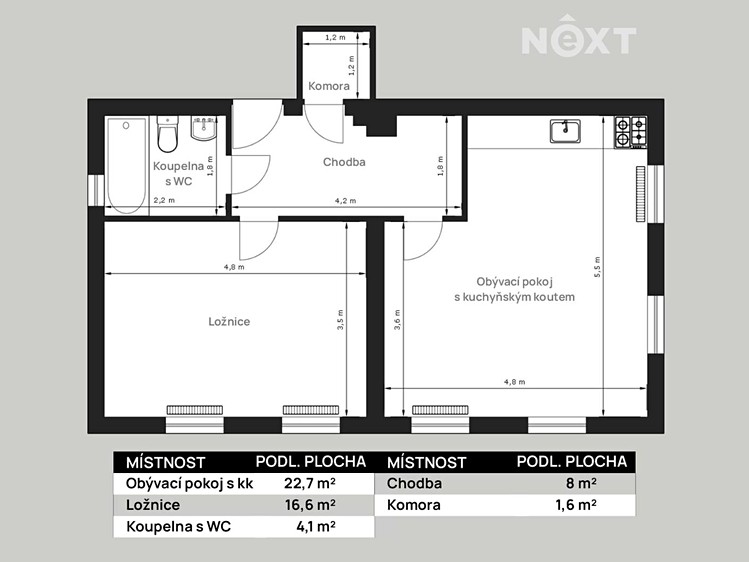 Prodej bytu 2+kk 53 m² - foto 4