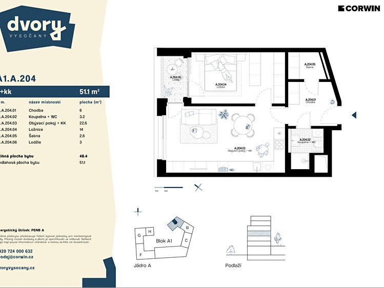 Prodej bytu 2+kk 51 m² (Jednopodlažní) - foto 7