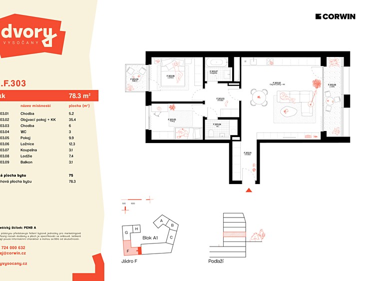 Prodej bytu 3+kk 78 m² (Jednopodlažní) - foto 2