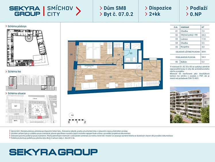 Prodej bytu 2+kk 51 m² - foto 2