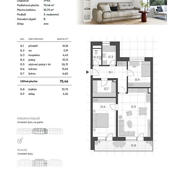 Prodej bytu 3+kk 75 m² - foto 5
