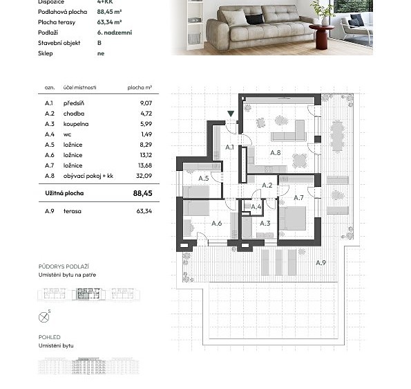 Prodej bytu 4+kk 88 m² - foto 5