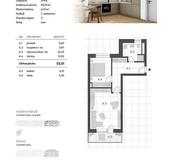 Prodej bytu 2+kk 53 m² - foto 5
