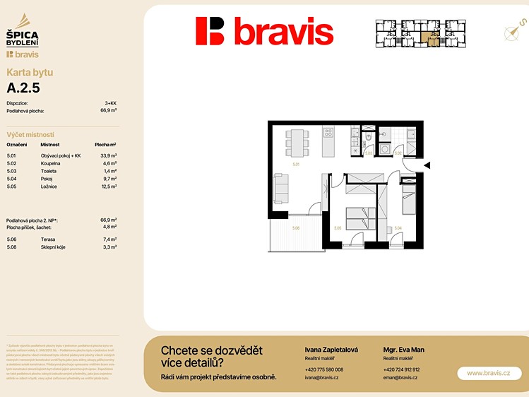 Prodej bytu 3+kk 66 m² - foto 5
