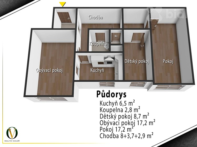 Prodej bytu 3+1 68 m² - foto 5