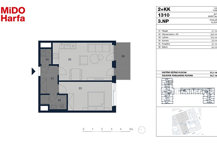 Prodej bytu 2+kk 55 m² (Jednopodlažní) - foto 3