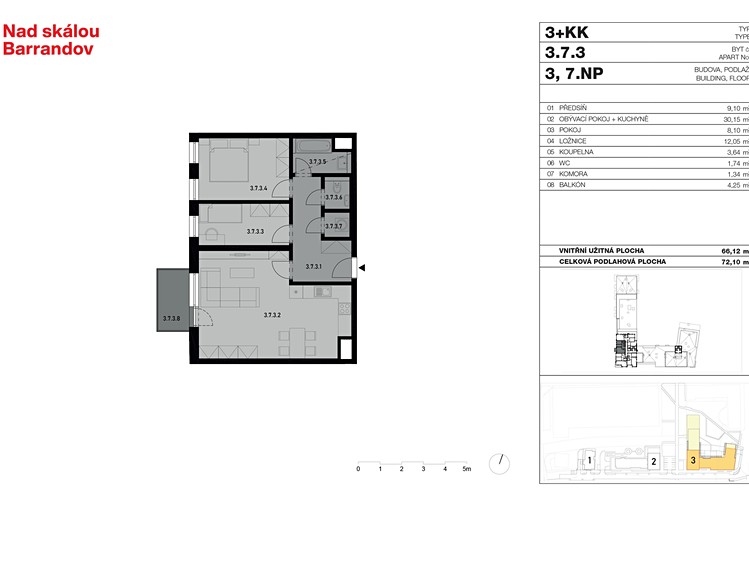 Prodej bytu 3+kk 72 m² (Jednopodlažní) - foto 4