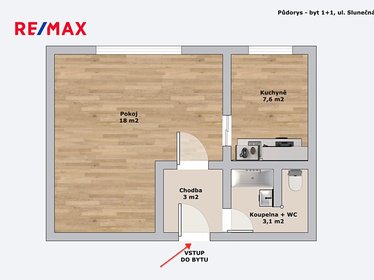 Pronájem bytu 1+1 31 m² - foto 2