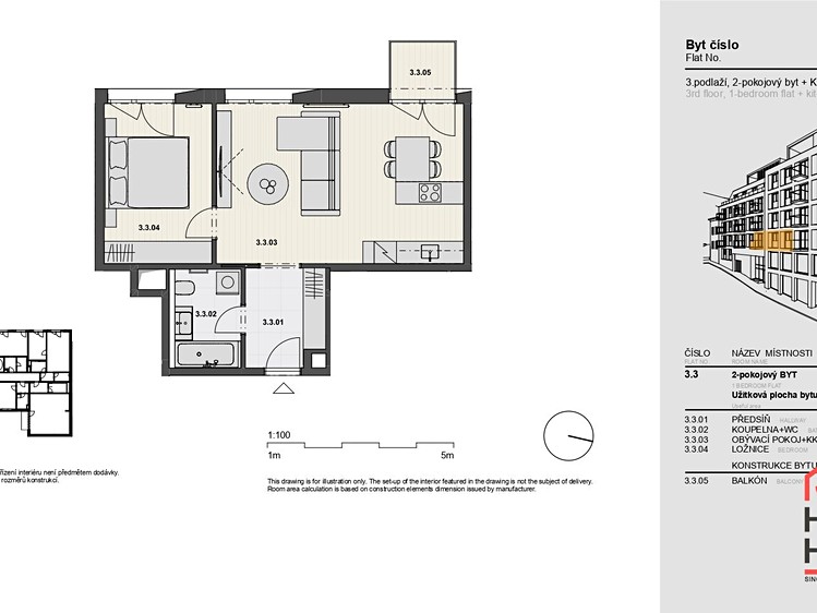Pronájem bytu 2+kk 53 m² - foto 5