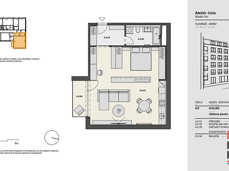 Pronájem bytu 1+kk 63 m² - foto 4