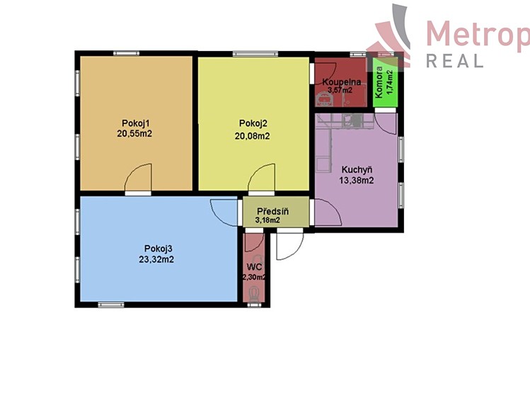 Pronájem bytu 3+1 88 m² - foto 2
