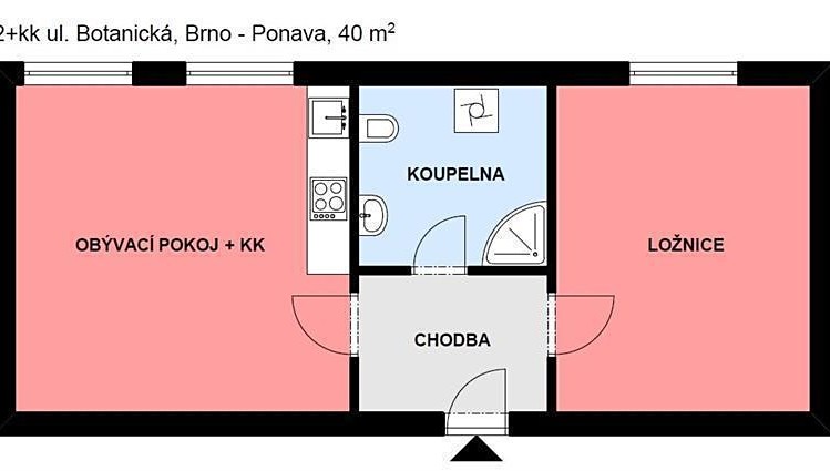 Pronájem bytu 2+kk 40 m² (Jednopodlažní) - foto 5
