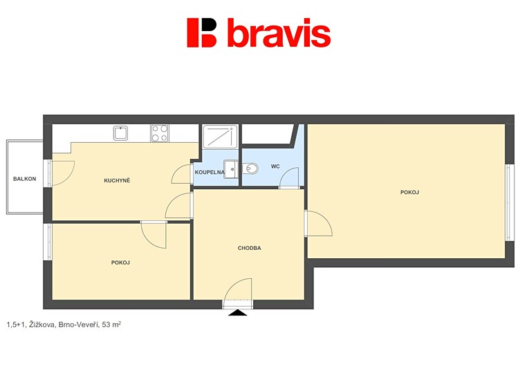 Pronájem bytu 1+1 53 m² - foto 5