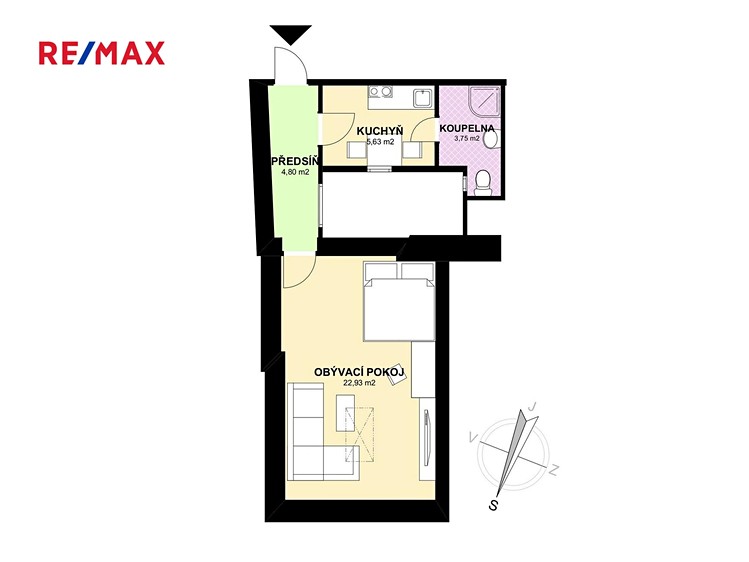 Pronájem bytu 1+1 33 m² (Podkrovní) - foto 3
