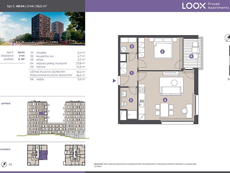 Pronájem bytu 2+kk 55 m² - foto 6